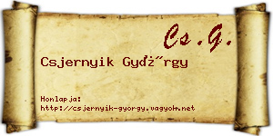 Csjernyik György névjegykártya